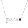 Thumbnail Image 1 of Garnet Zodiac Pisces Necklace Sterling Silver 18&quot;