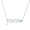 Thumbnail Image 0 of Aquamarine Zodiac Pisces Necklace Sterling Silver 18"