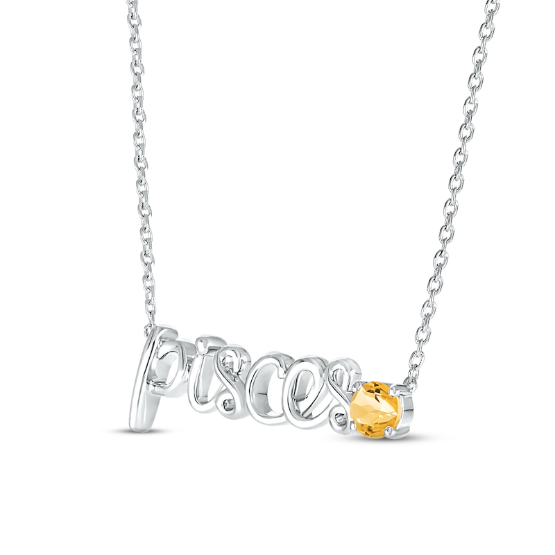 Main Image 2 of Citrine Zodiac Pisces Necklace 10K White Gold 18&quot;