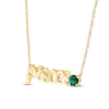 Thumbnail Image 1 of Lab-Created Emerald Zodiac Pisces Necklace 10K Yellow Gold 18"