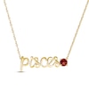 Thumbnail Image 1 of Garnet Zodiac Pisces Necklace 10K Yellow Gold 18&quot;