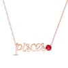 Thumbnail Image 0 of Lab-Created Ruby Zodiac Pisces Necklace 10K Rose Gold 18"