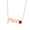 Thumbnail Image 1 of Lab-Created Ruby Zodiac Pisces Necklace 10K Rose Gold 18"