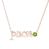 Thumbnail Image 0 of Peridot Zodiac Pisces Necklace 10K Rose Gold 18"