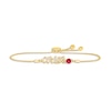 Thumbnail Image 1 of Lab-Created Ruby Zodiac Aries Bolo Bracelet 10K Yellow Gold 9.5&quot;