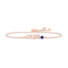 Thumbnail Image 1 of Blue Lab-Created Sapphire Zodiac Aries Bolo Bracelet 10K Rose Gold 9.5&quot;