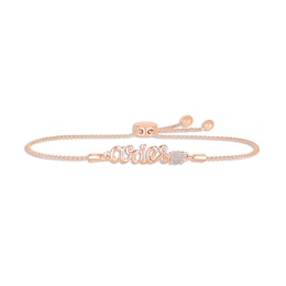 Lab-Created Opal Zodiac Aries Bolo Bracelet 10K Rose Gold 9.5&quot;