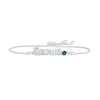 Thumbnail Image 1 of Lab-Created Emerald Zodiac Taurus Bolo Bracelet Sterling Silver 9.5&quot;