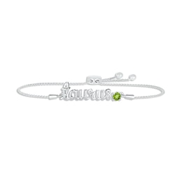 Peridot Zodiac Taurus Bolo Bracelet Sterling Silver 9.5&quot;