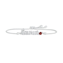 Garnet Zodiac Taurus Bolo Bracelet Sterling Silver 9.5&quot;