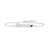 Thumbnail Image 0 of Lab-Created Emerald Zodiac Taurus Bolo Bracelet 10K White Gold 9.5"