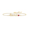 Thumbnail Image 1 of Lab-Created Ruby Zodiac Taurus Bolo Bracelet 10K Yellow Gold 9.5&quot;