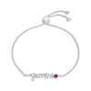 Thumbnail Image 1 of Lab-Created Ruby Zodiac Gemini Bolo Bracelet 10K White Gold 9.5&quot;