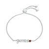 Thumbnail Image 1 of Garnet Zodiac Gemini Bolo Bracelet 10K White Gold 9.5&quot;