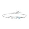 Thumbnail Image 0 of Swiss Blue Topaz Zodiac Cancer Bolo Bracelet Sterling Silver 9.5"