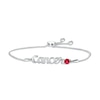 Thumbnail Image 0 of Lab-Created Ruby Zodiac Cancer Bolo Bracelet 10K White Gold 9.5"