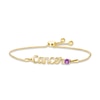 Thumbnail Image 0 of Amethyst Zodiac Cancer Bolo Bracelet 10K Yellow Gold 9.5"