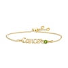 Thumbnail Image 0 of Peridot Zodiac Cancer Bolo Bracelet 10K Yellow Gold 9.5"