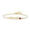 Thumbnail Image 0 of Garnet Zodiac Cancer Bolo Bracelet 10K Yellow Gold 9.5"