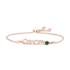 Thumbnail Image 0 of Lab-Created Emerald Zodiac Cancer Bolo Bracelet 10K Rose Gold 9.5"