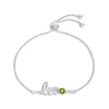 Thumbnail Image 1 of Peridot Zodiac Leo Bolo Bracelet Sterling Silver 9.5&quot;