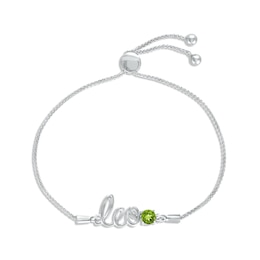 Peridot Zodiac Leo Bolo Bracelet Sterling Silver 9.5&quot;