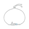 Thumbnail Image 1 of Aquamarine Zodiac Leo Bolo Bracelet Sterling Silver 9.5&quot;