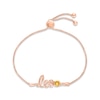 Thumbnail Image 1 of Citrine Zodiac Leo Bolo Bracelet 10K Rose Gold 9.5&quot;