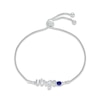 Thumbnail Image 1 of Blue Lab-Created Sapphire Zodiac Virgo Bolo Bracelet Sterling Silver 9.5&quot;