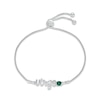 Thumbnail Image 1 of Lab-Created Emerald Zodiac Virgo Bolo Bracelet Sterling Silver 9.5&quot;