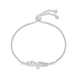 Lab-Created Opal Zodiac Virgo Bolo Bracelet 10K White Gold 9.5&quot;