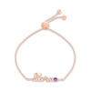 Thumbnail Image 1 of Amethyst Zodiac Libra Bolo Bracelet 10K Rose Gold 9.5&quot;