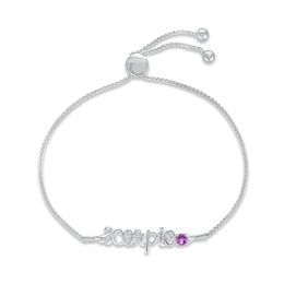 Amethyst Zodiac Scorpio Bolo Bracelet Sterling Silver 9.5&quot;