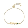 Thumbnail Image 1 of Lab-Created Emerald Zodiac Scorpio Bolo Bracelet 10K Yellow Gold 9.5&quot;