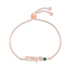 Thumbnail Image 1 of Lab-Created Emerald Zodiac Scorpio Bolo Bracelet 10K Rose Gold 9.5&quot;