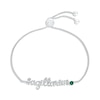 Thumbnail Image 1 of Lab-Created Emerald Zodiac Sagittarius Bolo Bracelet Sterling Silver 9.5&quot;