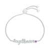 Thumbnail Image 1 of Amethyst Zodiac Sagittarius Bolo Bracelet 10K White Gold 9.5&quot;