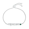 Thumbnail Image 0 of Lab-Created Emerald Zodiac Capricorn Bolo Bracelet 10K White Gold 9.5"