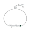 Thumbnail Image 1 of Lab-Created Emerald Zodiac Aquarius Bolo Bracelet 10K White Gold 9.5&quot;