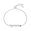 Thumbnail Image 1 of Amethyst Zodiac Aquarius Bolo Bracelet 10K White Gold 9.5&quot;