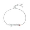 Thumbnail Image 1 of Garnet Zodiac Aquarius Bolo Bracelet 10K White Gold 9.5&quot;