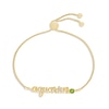 Thumbnail Image 1 of Peridot Zodiac Aquarius Bolo Bracelet 10K Yellow Gold 9.5&quot;