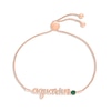 Thumbnail Image 1 of Lab-Created Emerald Zodiac Aquarius Bolo Bracelet 10K Rose Gold 9.5&quot;