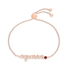 Thumbnail Image 1 of Garnet Zodiac Aquarius Bolo Bracelet 10K Rose Gold 9.5&quot;