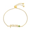 Thumbnail Image 1 of Peridot Zodiac Pisces Bolo Bracelet 10K Yellow Gold 9.5&quot;