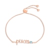 Thumbnail Image 1 of Aquamarine Zodiac Pisces Bolo Bracelet 10K Rose Gold 9.5&quot;