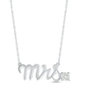 Thumbnail Image 1 of White Lab-Created Sapphire &quot;Mrs.&quot; Necklace Sterling Silver 18&quot;