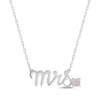 Thumbnail Image 0 of Lab-Created Opal "Mrs." Necklace 10K White Gold 18"