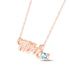 Thumbnail Image 2 of Swiss Blue Topaz &quot;Mrs.&quot; Necklace 10K Rose Gold 18&quot;