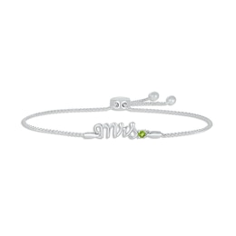 Peridot &quot;Mrs.&quot; Bolo Bracelet Sterling Silver 9.5&quot;